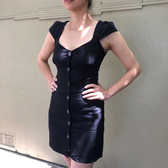 Zara | Little Black Dress with buttons Sz XS - Picture 1 of 4